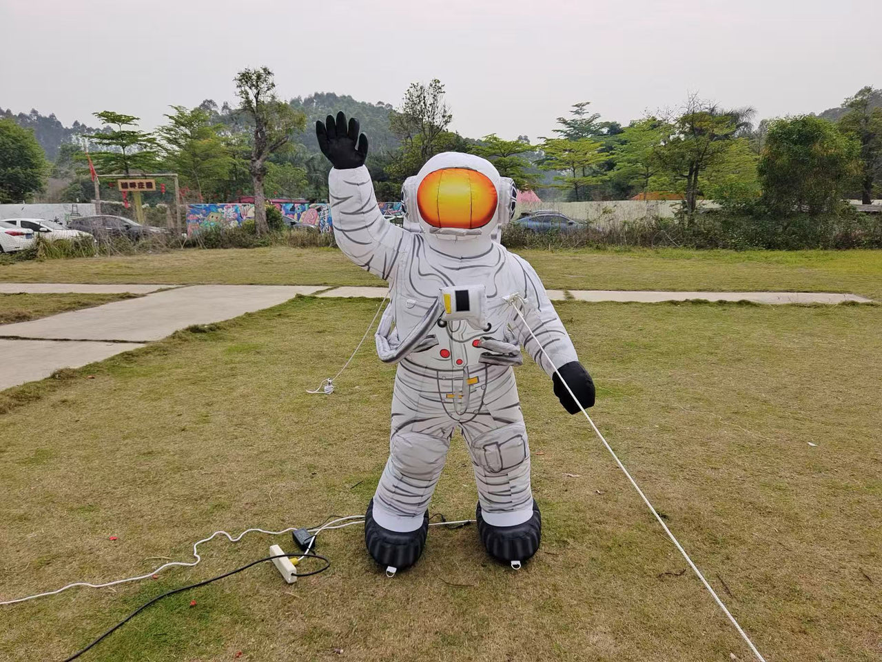 Amusement park outdoor activities inflatable astronaut