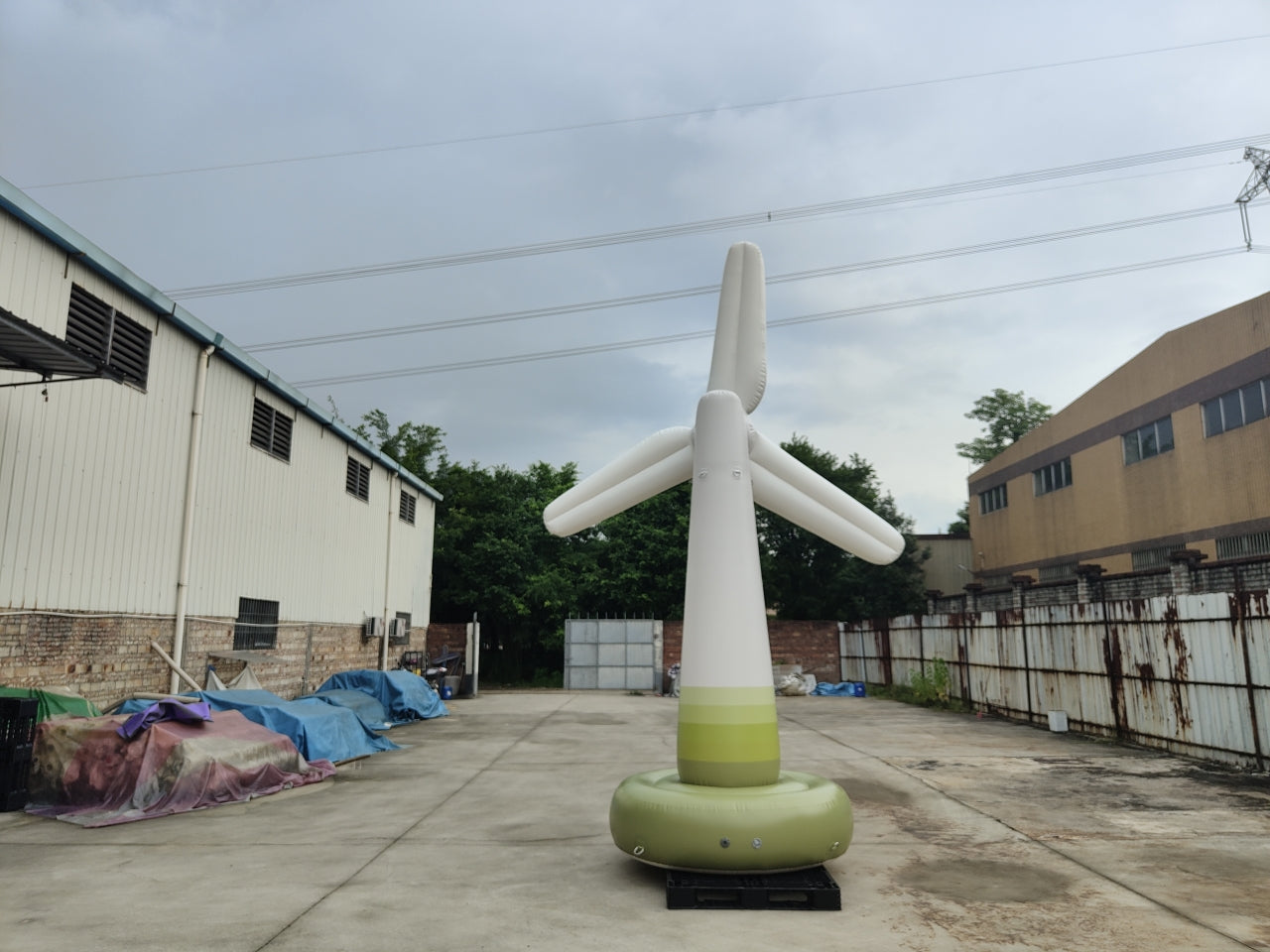 Giant Inflatable Windmill Turbine Replica For Luxembourg Energy Company