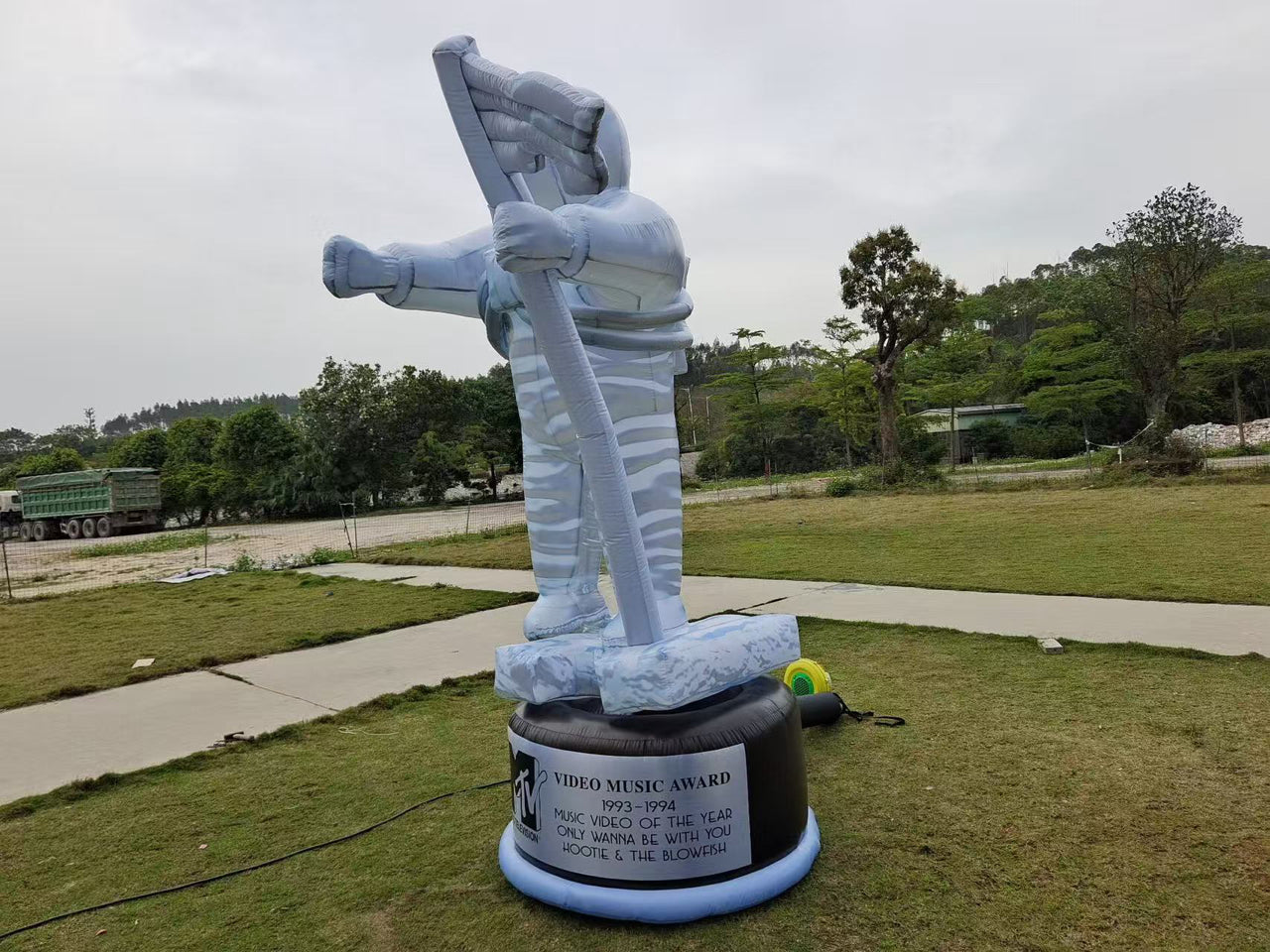 Amusement park outdoor activities inflatable astronaut