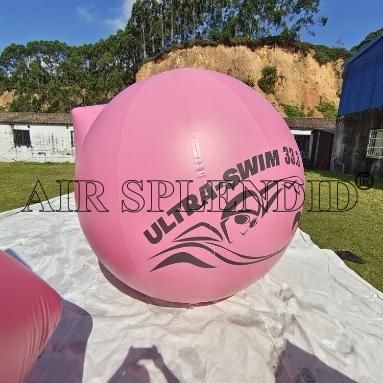 Custom Round Inflatable Racing Marker Buoys Pink Colour Open Water Ultra Swim