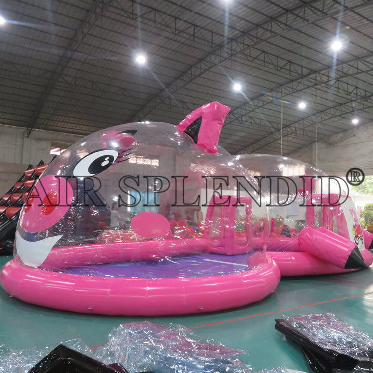 Inflatable Peppa Pig Replicas Transparent Igloo Tents Decoration