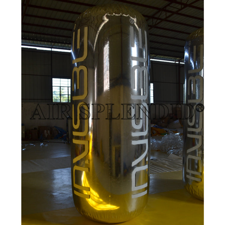 Custom Inflatable Mirror Surface Tube Totems Advertising