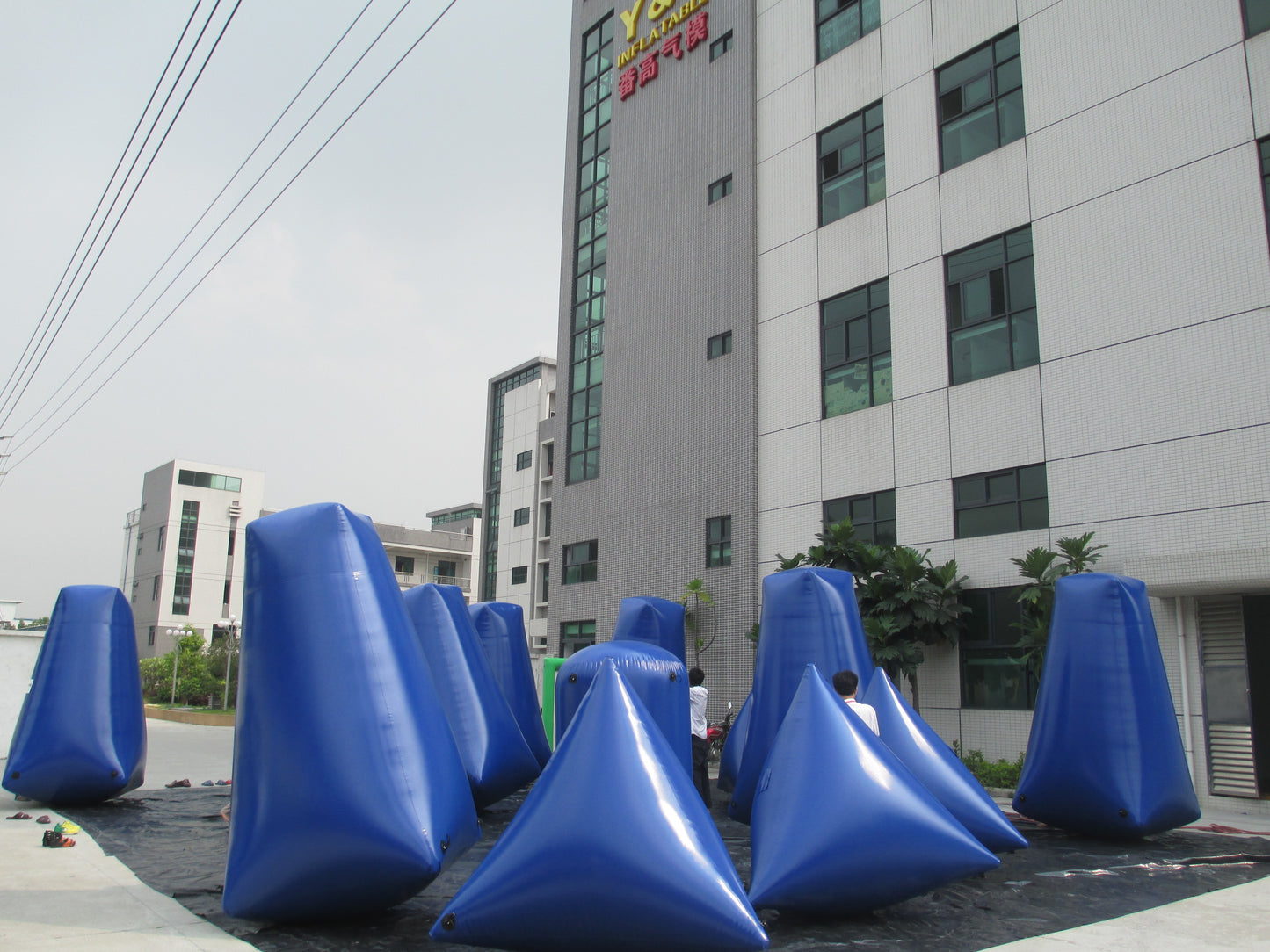 Blue Field Inflatable Paintball Bunkers Set