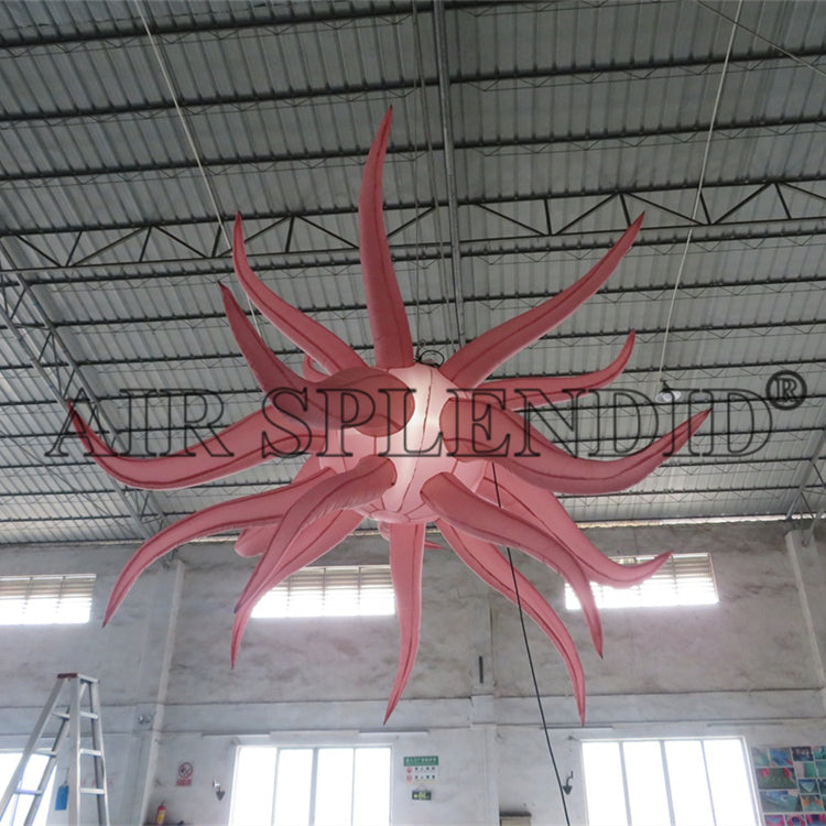 LED Lighting Pink Decoration Inflatable Octopus For Event Decoration