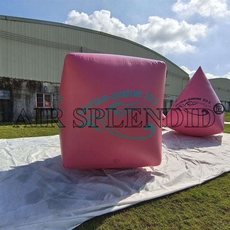 Custom Cubical Inflatable Racing Marker Buoys Pink Colour Open Water U ...