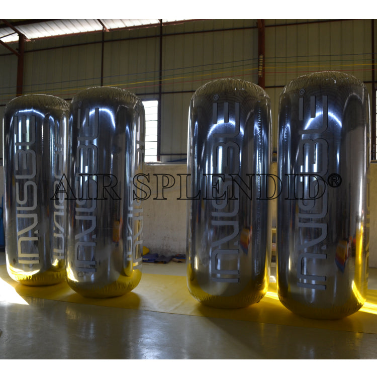 Custom Inflatable Mirror Surface Tube Totems Advertising