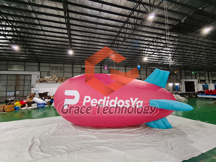 6m Lighting Inflatable Helium Blimps Marketing