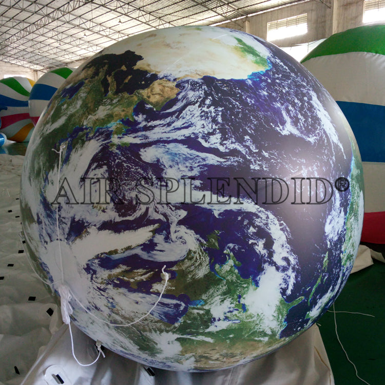 PVC Earth Balloons Lighting Inflatable Earth Balloons Decoration