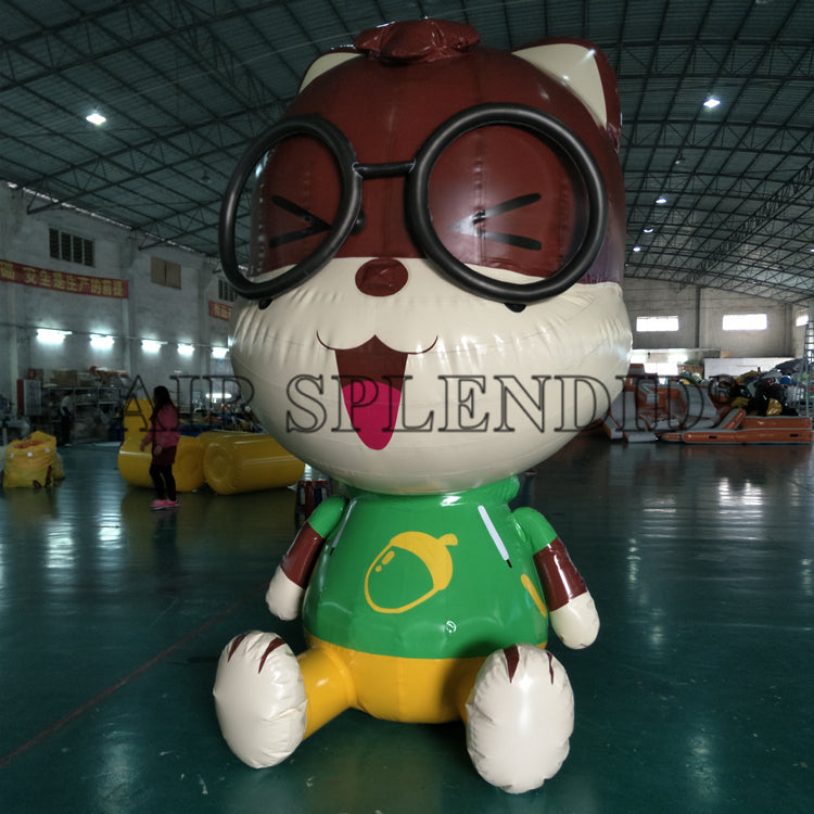 Huge PVC Inflatable Cartoon Animals Cat With Glasses