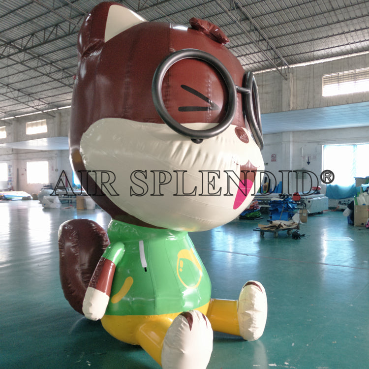 Huge PVC Inflatable Cartoon Animals Cat With Glasses