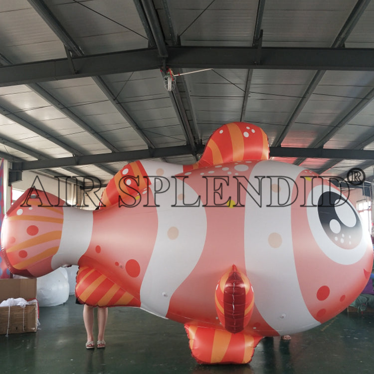 Helium PVC Parade Balloons Inflatable Fish Animal Replica Aerial Marke ...