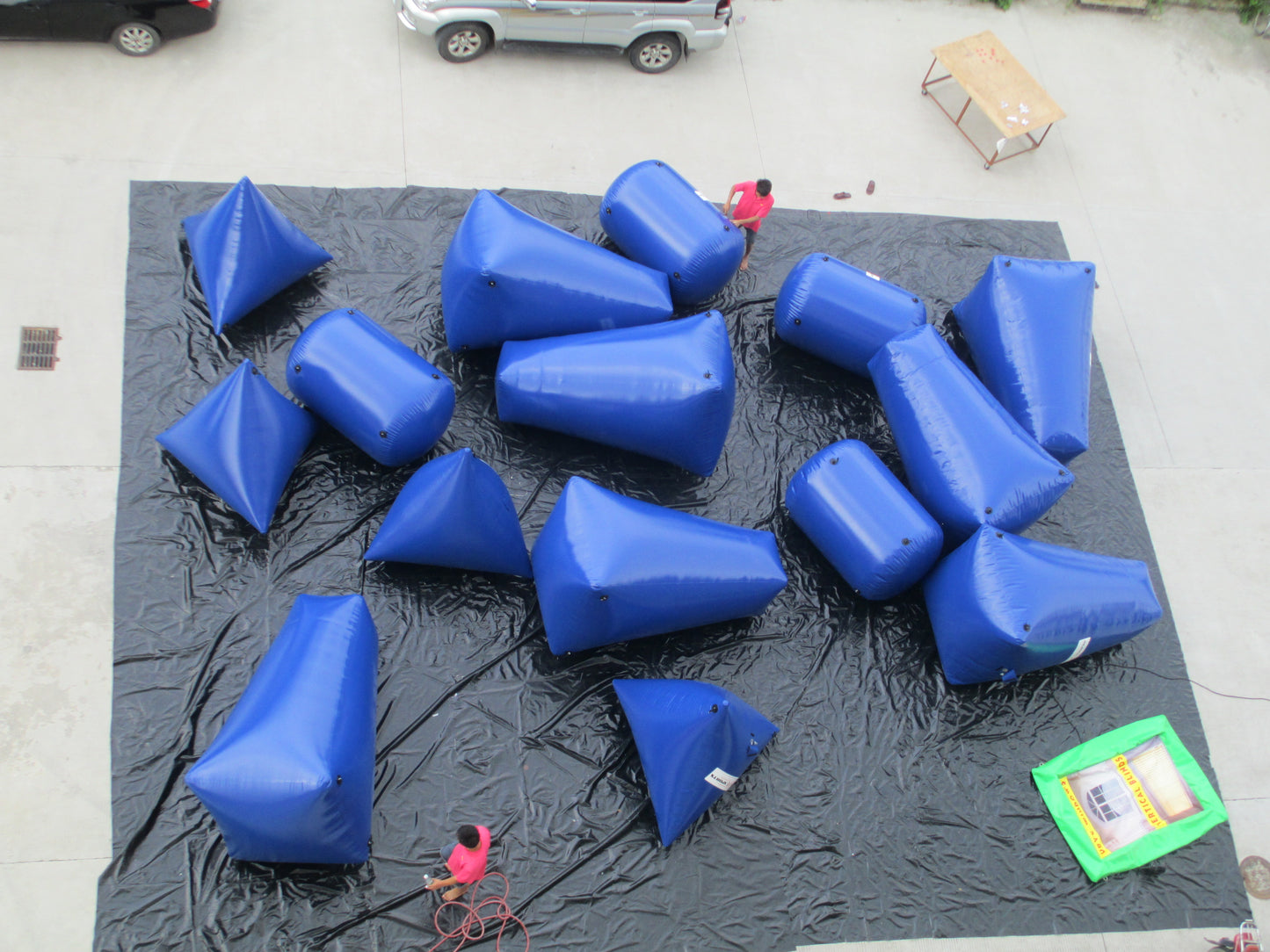 Blue Field Inflatable Paintball Bunkers Set